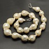 Calabash Nucleated Natural Cultured Freshwater Pearl Beads Strands PEAR-F001-08-3