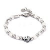 Natural Howlite & Synthetic Magnetic Hematite Anchor Beaded Bracelet BJEW-P339-01P-07-1