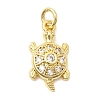 Brass Pave Clear Cubic Zirconia Pendants KK-G554-08F-G-1