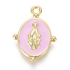 Golden Plated Brass Enamel Pendants KK-F807-01-G-2