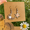 2 Pairs 2 Colors Moon & Sun Alloy Dangle Earrings EJEW-GO0002-21-4