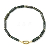 Natural Seraphinite Column Beaded Necklaces for Women NJEW-JN06228-3