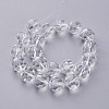 Half-Handmade Transparent Glass Beads Strands CF16mm-01-3