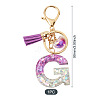 Alloy Resin Heart Keychains KEYC-TADJ0002-01G-G-3