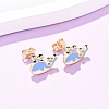 Brass Enamel Stud Earrings LS-EJEW-B152-01G-03-1