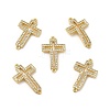 Brass Micro Pave Clear Cubic Zirconia Connector Charms LS-KK-E068-VB326-1