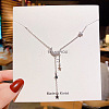Alloy Crystal Rhinestone Moon Pendant with Star Tassel Necklaces for Women FS-WGD2029-01-4