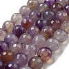 Faceted Natural Agate Beads Strands G-F447-12mm-K01-1