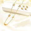 Butterfly 304 Stainless Steel Necklaces & Stud Earring Set for Women SJEW-C007-07G-2