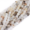 Natural Dendritic Agate Beads Strands G-D0005-21-6mm-1