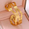 304 Stainless Steel Open Cuff Bangles for Women WGFFA35-01-1