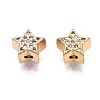 Brass Micro Pave Clear Cubic Zirconia Beads LS-KK-Q764-008-1