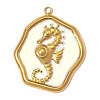 304 Stainless Steel with Floral White Enamel Pendants SA-OY003-27G-1
