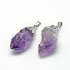 Natural Amethyst Pendants G-Q493-02P-2