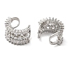 Brass Micro Pave Clear Cubic Zirconia Cuff Earrings EJEW-B057-02P-2
