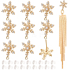 BENECREAT 10Pcs Brass Cubic Zirconia Stud Earring Findings KK-BC0008-37-1