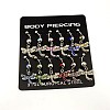 Mixed 316L Surgical Stainless Steel Dangle Belly Button Rings AJEW-P003-M-2