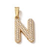 304 Stainless Steel Micro Pave Clear Cubic Zirconia Pendants CU-CBA703A-05G-N-1