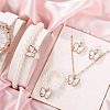 Butterfly Alloy Enamel Pendant Necklace & Bracelets & Earring & Rings Sets for Children FS-WGE37FF-04-1