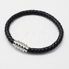 Braided Leather Cord Bracelets BJEW-I199-03-1