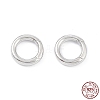 Rhodium Plated 925 Sterling Silver Spring Gate Rings STER-K173-27P-1