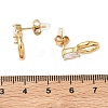 304 Stainless Steel & Clear Cubic Zirconia Dangle Stud Earrings EJEW-G468-03G-01-3