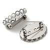 Non-Tarnish 304 Stainless Steel Fancy Cabochon Brooch Findings X-STAS-E197-08P-2