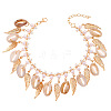 Bohemian Alloy & Plastic Shell Shape Tassel Anklets for Women FS-WGC85CC-01-2