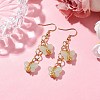 Butterfly Glass Dangle Earrings EJEW-JE05769-2