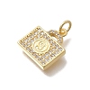 Brass Micro Pave Cubic Zirconia Charms KK-D431-058G-02-2