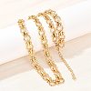 8MM 304 Stainless Steel Textured Ring Link Chain Necklaces NJEW-Z105-04G-01-3