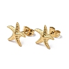 Ion Plating(IP) 304 Stainless Steel Starfish Stud Earrings for Women X-EJEW-I285-06G-1