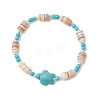 Natural Freshwater Shell Beaded Stretch Bracelets BJEW-JB11804-01-2