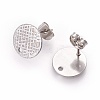 Non-Tarnish 304 Stainless Steel Ear Stud Findings STAS-O119-14C-P-1