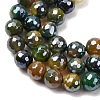 Electroplated Natural Agate Beads Strands G-B191-A07-8mm-19-3
