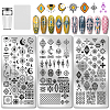 Stainless Steel DIY Nail Art Templates MRMJ-WH0092-181-1