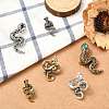 6Pcs 6 Styles Snake Zinc Alloy Lapel Pin Backs for Backpack Clothes JEWB-CJ0001-64-6