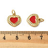 Brass Enamel Charms KK-R229-06G-04-3