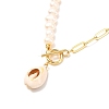 Electroplate Cowrie Shell Pendant Necklace for Girl Women NJEW-JN03679-6