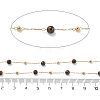 Natural Tiger Eye & 304 Stainless Steel Beads Link Chains CHS-K021-08A-01-3