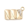 Brass Micro Pave Cubic Zirconia Charms KK-P337-03B-G-2