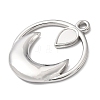Moon 304 Stainless Steel Pendant Cabochon Setting STAS-P454-10P-2