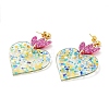 Acrylic Heart Dangle Stud Earrings EJEW-F327-02A-2