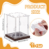 Rectangle Transparent Acrylic Baseball Display Cases with Pine Wood Base ODIS-WH0038-211-3