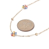 Glass Beaded Flower Link Chain Necklace NJEW-JN04317-3