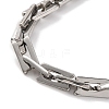 201 Stainless Steel Rectangle Link Chain Necklace NJEW-F222-31P-3