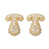 Brass Micro Pave Cubic Zirconia Stud Earrings EJEW-Z091-04G-T-2