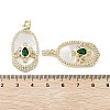 Rack Plating Shell Brass Micro Pave Cubic Zirconia Pendants KK-E102-27G-3