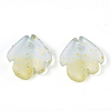 Two Tone Transparent Spray Painted Glass Charms GLAA-T017-05-B06-2