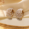 304 Stainless Steel & Plastic Pearls Hoop Earrings for Women EJEW-S236-03G-1